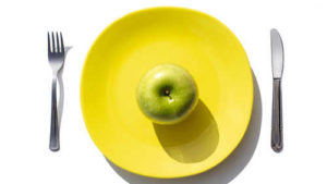 Apple on a plate