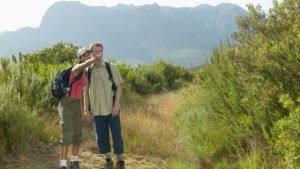 Two men hiking