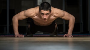 Man doing push up challenge