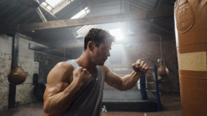 Chris Hemsworth working out/exercising